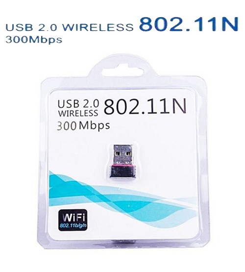 USB - WiFi Adapter - 300Mbps - Wireless Network Receiver Dongle for - Desktop PC Laptop with CD